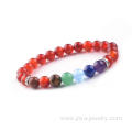 Natural Semi Precious Stone Red Agate Carnelian Bead Colorful 8MM Stones Bracelet